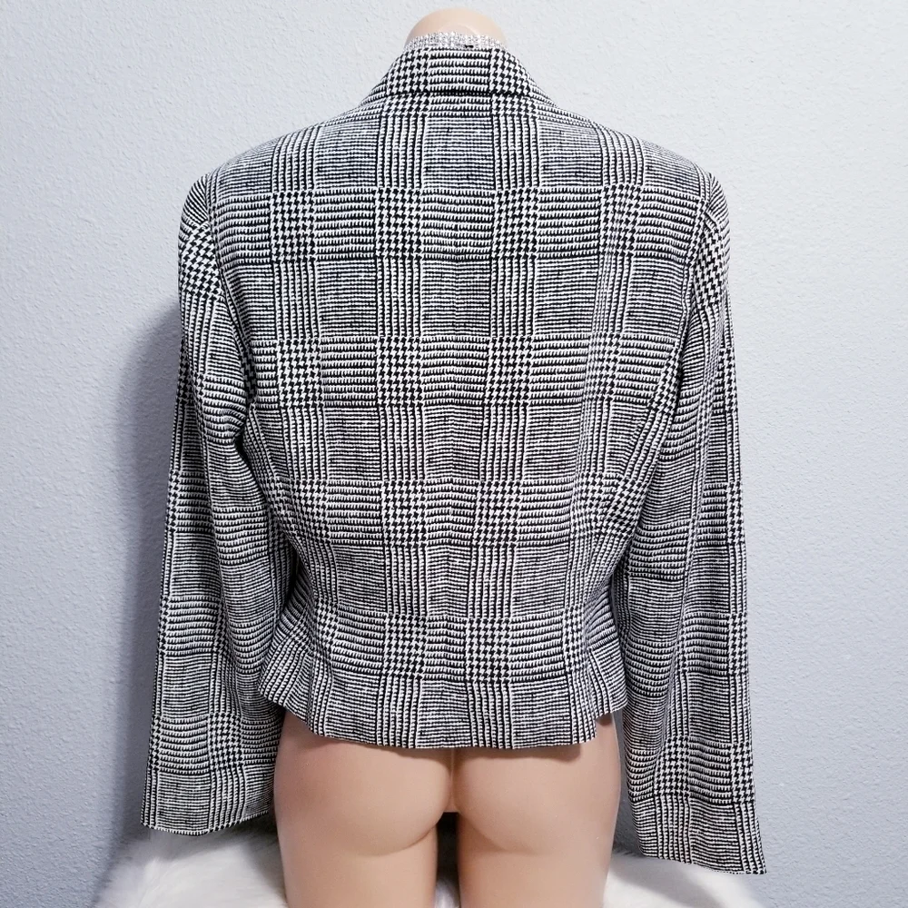 Vintage 90's retro glam print blazer career jacket 10 - Picture 5 of 7